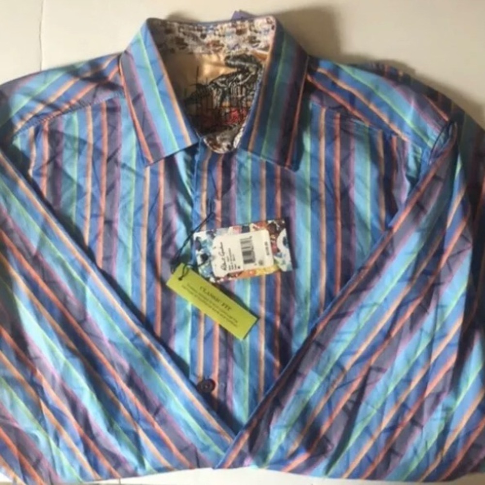 Robert Graham Long Sleeve Shirt Medium w/stripes